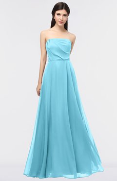 ColsBM Marlee Light Blue Modest A-line Sleeveless Zip up Floor Length Plainness Bridesmaid Dresses