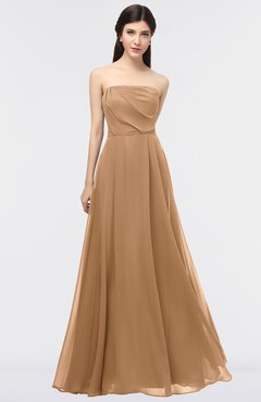 ColsBM Marlee Light Brown Modest A-line Sleeveless Zip up Floor Length Plainness Bridesmaid Dresses