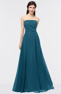 ColsBM Marlee Moroccan Blue Modest A-line Sleeveless Zip up Floor Length Plainness Bridesmaid Dresses