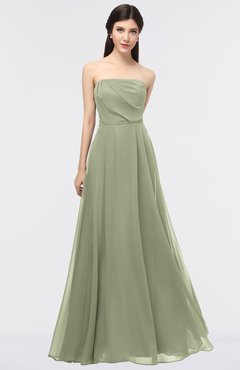 ColsBM Marlee Moss Green Modest A-line Sleeveless Zip up Floor Length Plainness Bridesmaid Dresses