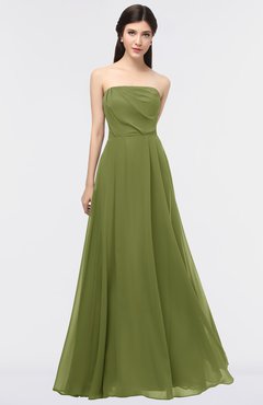 ColsBM Marlee Olive Green Modest A-line Sleeveless Zip up Floor Length Plainness Bridesmaid Dresses