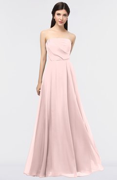 ColsBM Marlee Pastel Pink Modest A-line Sleeveless Zip up Floor Length Plainness Bridesmaid Dresses