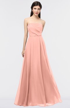 ColsBM Marlee Peach Modest A-line Sleeveless Zip up Floor Length Plainness Bridesmaid Dresses