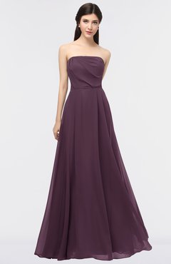 ColsBM Marlee Plum Modest A-line Sleeveless Zip up Floor Length Plainness Bridesmaid Dresses