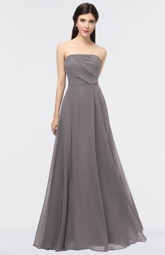 ColsBM Marlee Ridge Grey Modest A-line Sleeveless Zip up Floor Length Plainness Bridesmaid Dresses