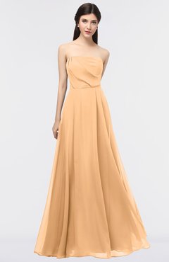 ColsBM Marlee Salmon Buff Modest A-line Sleeveless Zip up Floor Length Plainness Bridesmaid Dresses