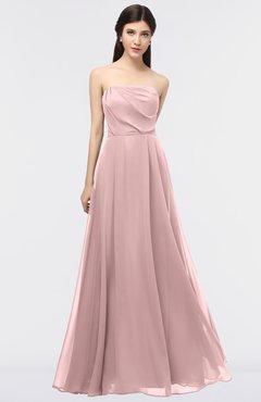 ColsBM Marlee Silver Pink Modest A-line Sleeveless Zip up Floor Length Plainness Bridesmaid Dresses