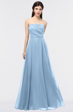 ColsBM Marlee Sky Blue Modest A-line Sleeveless Zip up Floor Length Plainness Bridesmaid Dresses
