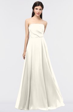ColsBM Marlee Whisper White Modest A-line Sleeveless Zip up Floor Length Plainness Bridesmaid Dresses