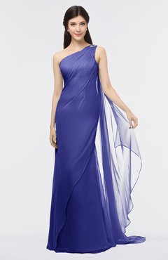 ColsBM Helena Spectrum Blue Elegant Asymmetric Neckline Sleeveless Zip up Floor Length Bridesmaid Dresses
