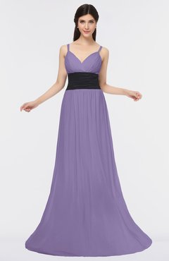 ColsBM Piper Chalk Violet Plain A-line Spaghetti Zip up Floor Length Bow Bridesmaid Dresses