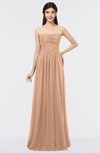 ColsBM Abril Almost Apricot Classic Spaghetti Sleeveless Zip up Floor Length Appliques Bridesmaid Dresses