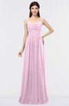 ColsBM Abril Baby Pink Classic Spaghetti Sleeveless Zip up Floor Length Appliques Bridesmaid Dresses