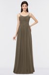 ColsBM Abril Carafe Brown Classic Spaghetti Sleeveless Zip up Floor Length Appliques Bridesmaid Dresses