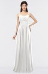 ColsBM Abril Cloud White Classic Spaghetti Sleeveless Zip up Floor Length Appliques Bridesmaid Dresses
