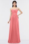 ColsBM Abril Coral Classic Spaghetti Sleeveless Zip up Floor Length Appliques Bridesmaid Dresses