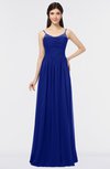 ColsBM Abril Electric Blue Classic Spaghetti Sleeveless Zip up Floor Length Appliques Bridesmaid Dresses