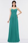ColsBM Abril Emerald Green Classic Spaghetti Sleeveless Zip up Floor Length Appliques Bridesmaid Dresses