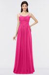 ColsBM Abril Fandango Pink Classic Spaghetti Sleeveless Zip up Floor Length Appliques Bridesmaid Dresses