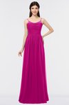ColsBM Abril Hot Pink Classic Spaghetti Sleeveless Zip up Floor Length Appliques Bridesmaid Dresses