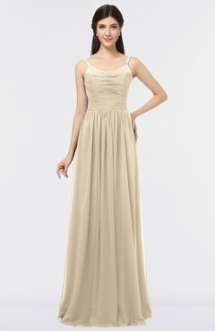 ColsBM Abril Novelle Peach Classic Spaghetti Sleeveless Zip up Floor Length Appliques Bridesmaid Dresses