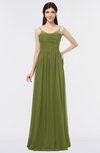 ColsBM Abril Olive Green Classic Spaghetti Sleeveless Zip up Floor Length Appliques Bridesmaid Dresses