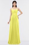 ColsBM Abril Pale Yellow Classic Spaghetti Sleeveless Zip up Floor Length Appliques Bridesmaid Dresses