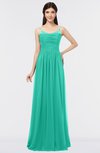 ColsBM Abril Viridian Green Classic Spaghetti Sleeveless Zip up Floor Length Appliques Bridesmaid Dresses