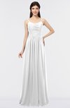 ColsBM Abril White Classic Spaghetti Sleeveless Zip up Floor Length Appliques Bridesmaid Dresses