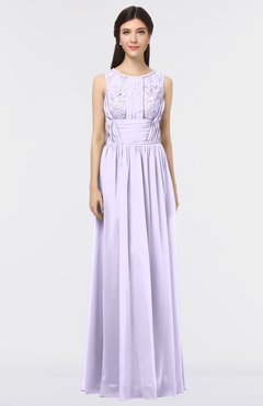 ColsBM Beverly Light Purple Gorgeous Scoop Sleeveless Zip up Floor Length Lace Bridesmaid Dresses