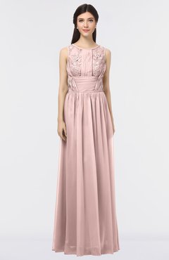 ColsBM Beverly Nectar Pink Gorgeous Scoop Sleeveless Zip up Floor Length Lace Bridesmaid Dresses