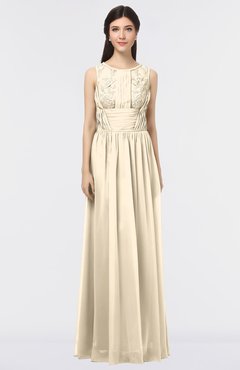 ColsBM Beverly Novelle Peach Gorgeous Scoop Sleeveless Zip up Floor Length Lace Bridesmaid Dresses