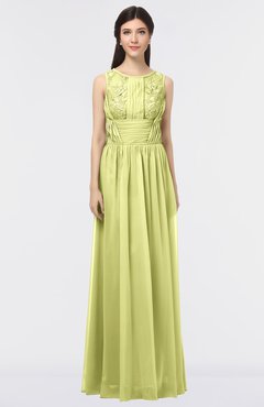 ColsBM Beverly Pistachio Gorgeous Scoop Sleeveless Zip up Floor Length Lace Bridesmaid Dresses