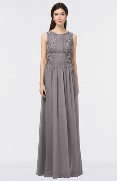 ColsBM Beverly Ridge Grey Gorgeous Scoop Sleeveless Zip up Floor Length Lace Bridesmaid Dresses