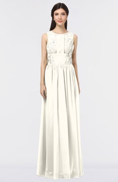 ColsBM Beverly Whisper White Gorgeous Scoop Sleeveless Zip up Floor Length Lace Bridesmaid Dresses