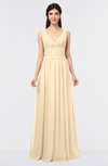 ColsBM Jimena Apricot Gelato Simple A-line V-neck Sleeveless Ruching Bridesmaid Dresses