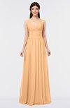 ColsBM Jimena Apricot Simple A-line V-neck Sleeveless Ruching Bridesmaid Dresses