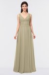 ColsBM Jimena Candied Ginger Simple A-line V-neck Sleeveless Ruching Bridesmaid Dresses