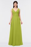 ColsBM Jimena Green Oasis Simple A-line V-neck Sleeveless Ruching Bridesmaid Dresses