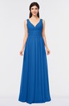 ColsBM Jimena Royal Blue Simple A-line V-neck Sleeveless Ruching Bridesmaid Dresses