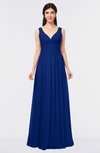 ColsBM Jimena Sodalite Blue Simple A-line V-neck Sleeveless Ruching Bridesmaid Dresses