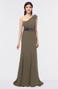 ColsBM Aranza Carafe Brown Elegant A-line Sleeveless Zip up Sweep Train Bridesmaid Dresses