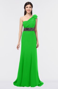 ColsBM Aranza Classic Green Elegant A-line Sleeveless Zip up Sweep Train Bridesmaid Dresses