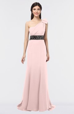 ColsBM Aranza Pastel Pink Elegant A-line Sleeveless Zip up Sweep Train Bridesmaid Dresses