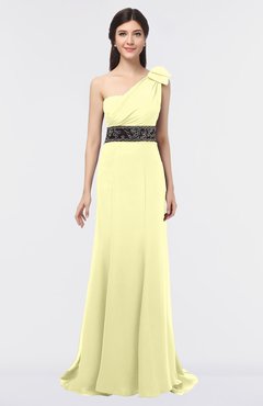 ColsBM Aranza Wax Yellow Elegant A-line Sleeveless Zip up Sweep Train Bridesmaid Dresses
