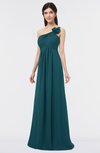 ColsBM Tiffany Blue Green Elegant A-line Asymmetric Neckline Floor Length Flower Bridesmaid Dresses