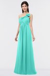 ColsBM Tiffany Blue Turquoise Elegant A-line Asymmetric Neckline Floor Length Flower Bridesmaid Dresses
