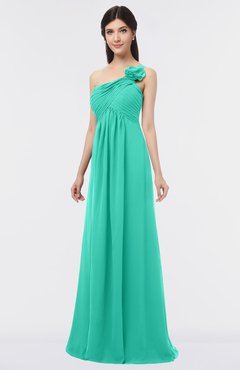 ColsBM Tiffany Ceramic Elegant A-line Asymmetric Neckline Floor Length Flower Bridesmaid Dresses