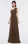 ColsBM Tiffany Chocolate Brown Elegant A-line Asymmetric Neckline Floor Length Flower Bridesmaid Dresses