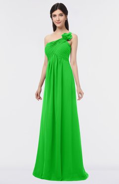 ColsBM Tiffany Classic Green Elegant A-line Asymmetric Neckline Floor Length Flower Bridesmaid Dresses